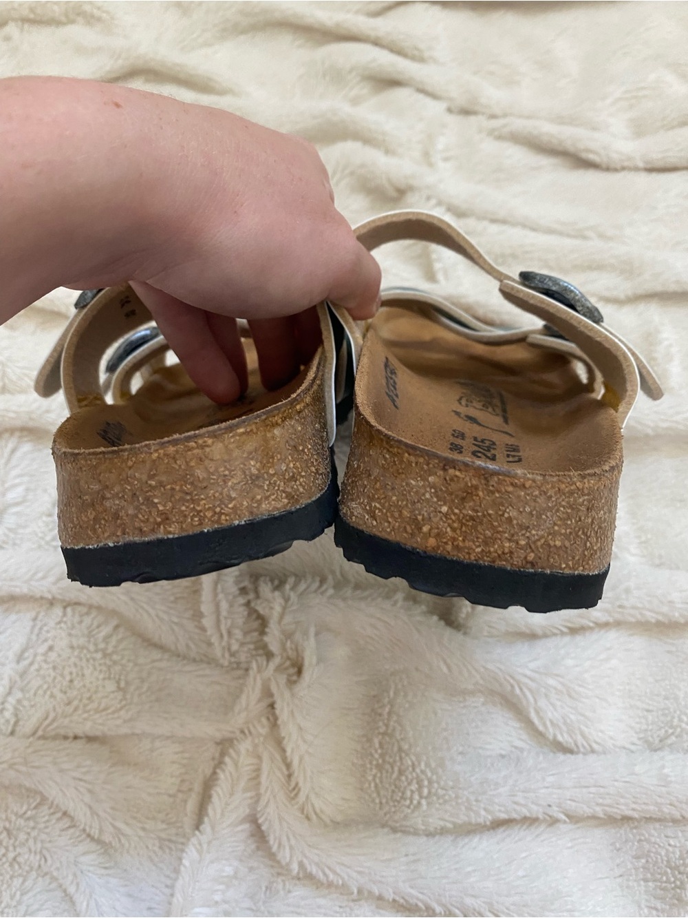 Birki's by Birkenstock blue-gray star cross-strap sandals Sz 7 - Picture 3 of 6